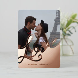 Elegantes Skript-Overlay für Lieben Save the Date Folieneinladung