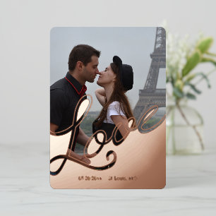 Elegantes Skript-Overlay für Lieben Save the Date  Folieneinladung