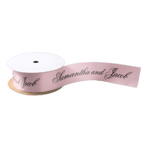 Elegantes Skript Rosa Hochzeit  Satinband