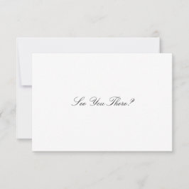 Elegantes Skript Schwarz und Weiß Hochzeit RSVP Karte