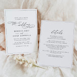 Elegantes Skript Schwarz und Weiß in einer Hochzei Einladung<br><div class="desc">Dieses elegante Foto Wedding Invitation verfügt über einen Kalligrafietext mit einem klassischen Serif & modernen Sans Schriftart in schwarz; auf der Rückseite ist ein anpassbares Monogramm. Matching-Elemente verfügbar.</div>