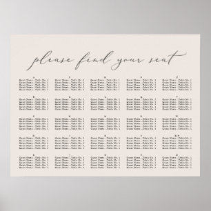 Elegantes Skript, Seating Chart Poster