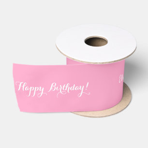 Elegantes Skript Solid Pink White Gift Wrap Wrappi Satinband