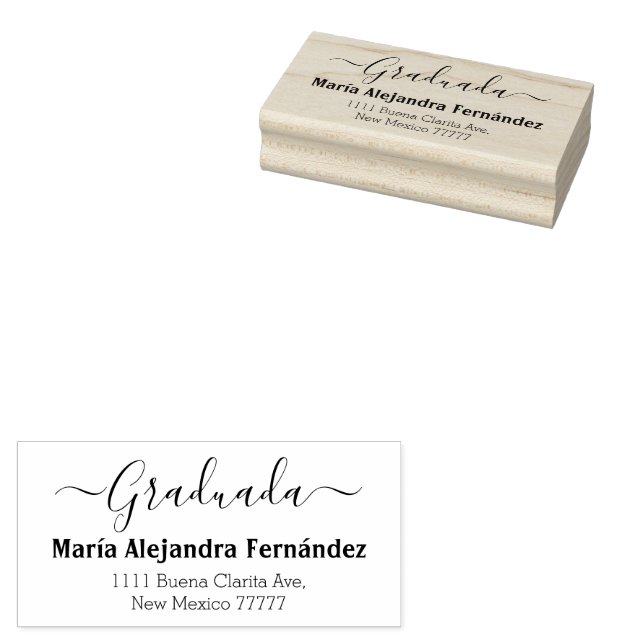 Elegantes Skript Spanisch Benutzerdefiniert | ABSC Gummistempel (Stempel)