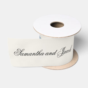 Elegantes Skript Staublau Hochzeit Satinband