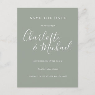 Elegantes Skript-Typografisches Save-the-Date Ankündigungspostkarte