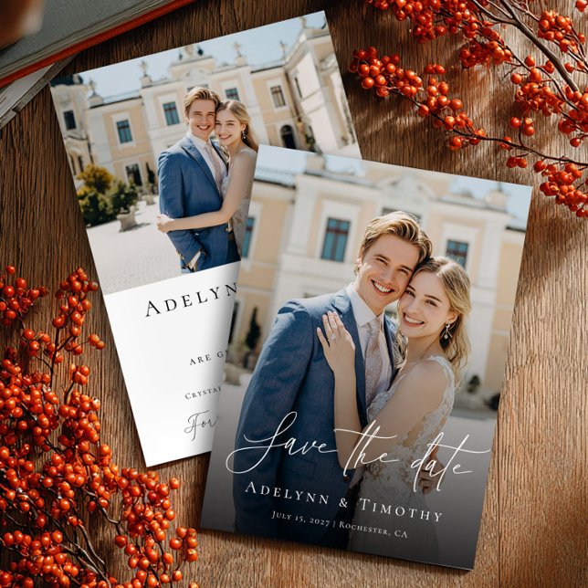 Elegantes Skript und modernes Foto  Save The Date (Von Creator hochgeladen)