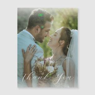 Elegantes Skript Vielen Dank für Ihre Hochzeit Mag Magnetkarte