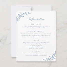 Elegantes Skript Vintage Olive Leaf Hochzeitdetail Einladung