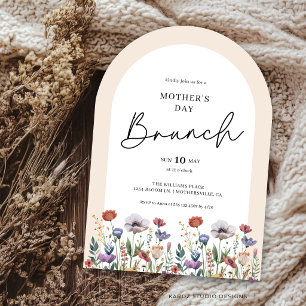 Elegantes Skript-Wasserfarben-Wildblumen-Bridal-Br Einladung