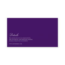 Elegantes Skript - Weiße und Lila Hochzeitsdetails