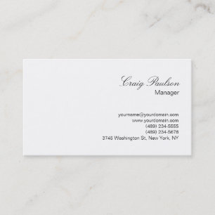 Elegantes Skript White Schlicht Simple Business Ca Visitenkarte