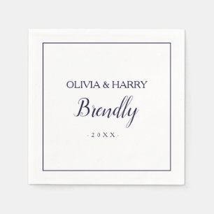 Elegantes Skript   White Wedding Paper Napkin Serviette