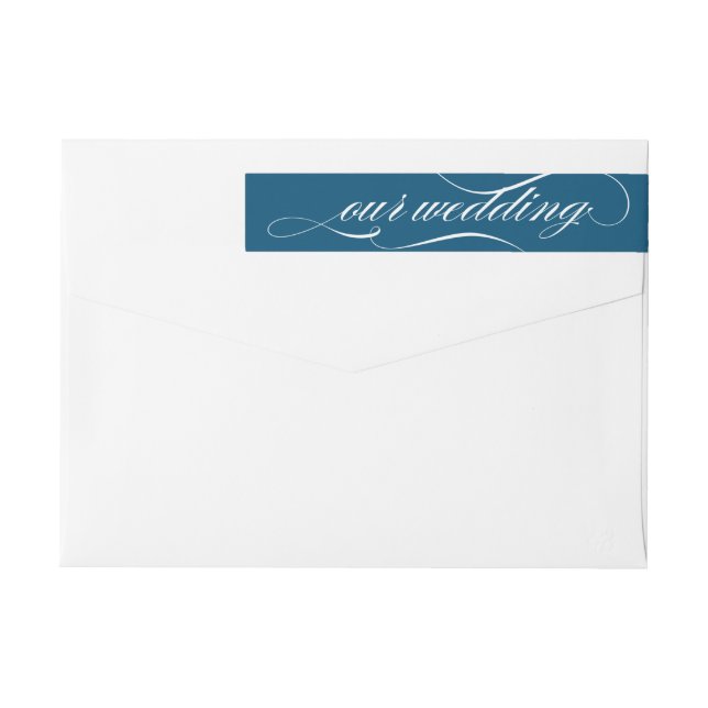 Elegantes Skript Wraparound Labels| Marine und Ros (Rückseite)