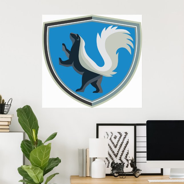 Elegantes Skunk Emblem Wildlife Inspiriert Wappen Poster (Von Creator hochgeladen)