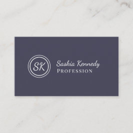 Elegantes Slate Gray Script Beruflich Monogram Visitenkarte