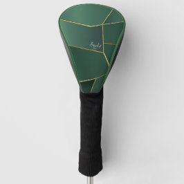 Elegantes Smaragdgrün Asymmetrisches Geometrisches Golf Headcover
