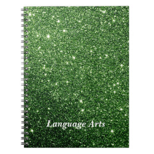 Elegantes, Smaragdgrünes Glitter Individuelles Sch Notizblock