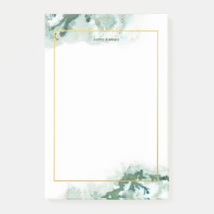 Elegantes Smaragdgrünes Ombre-Marmor Personalized Post-it Klebezettel