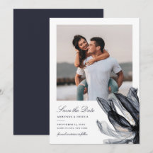 Elegantes Smoky Floral Navy Foto Hochzeit