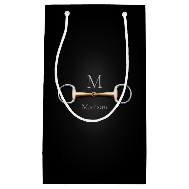 Elegantes Snaffle-Bit Mit Monogramm, benutzerdefin Kleine Geschenktüte (Vorderseite)