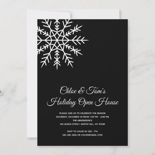 Elegantes Snowflake Einladung (Vorderseite)