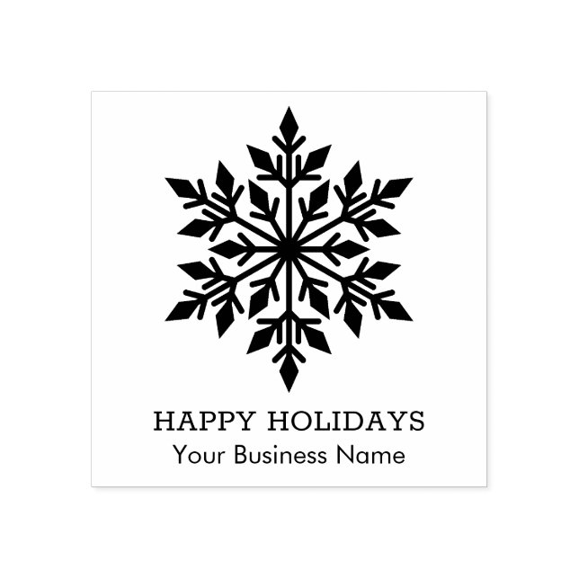 Elegantes Snowflake Happy Holiday Kleines Unterneh Gummistempel (Prägung)