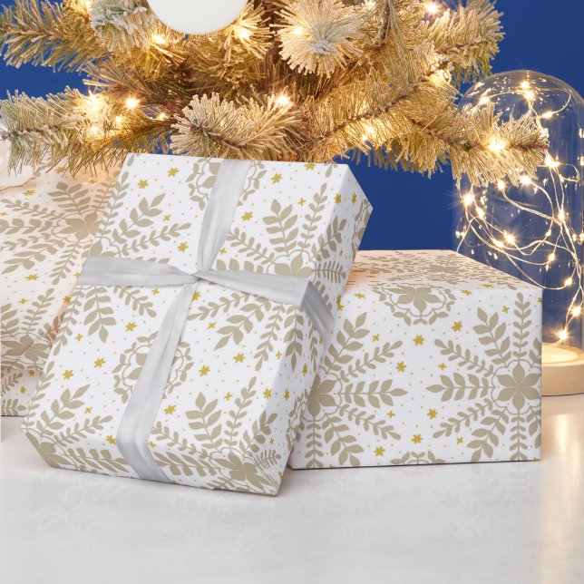 Elegantes Snowflake Holiday Weihnachtswrapping Pap Geschenkpapier (Feiertage)