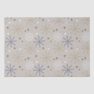 Elegantes Snowflake-Muster Beige Seidenpapier