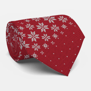 Elegantes Snowflake Muster Roter Weihnachtsfeierta Krawatte