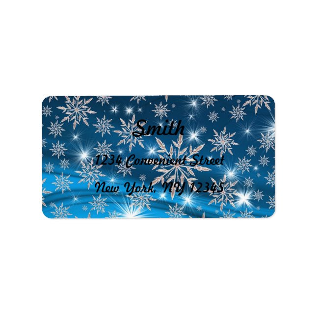 Elegantes Snowflakes Rücksendeadresse-Label Adressaufkleber (Vorne)