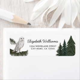 Elegantes Snowy Owl Rücksendeadresse-Label