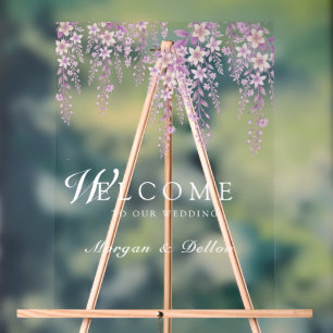 Elegantes Soft Blush Lavendel Blumen Hochzeits Wil Acrylschild
