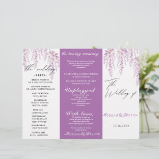 Elegantes Soft Blush Lavendel Blumen Hochzeitsprog