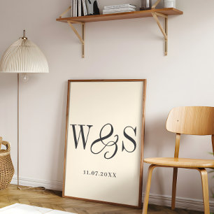 Elegantes Soft Creme Paraphals Hochzeit Poster