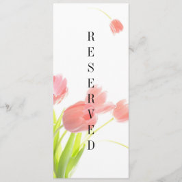 Elegantes Soft Pink Tulips vorbehaltenes Zeichen Menükarte