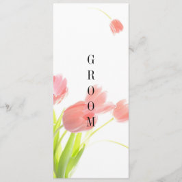 Elegantes Soft Pink Tulips vorbehaltenes Zeichen Menükarte