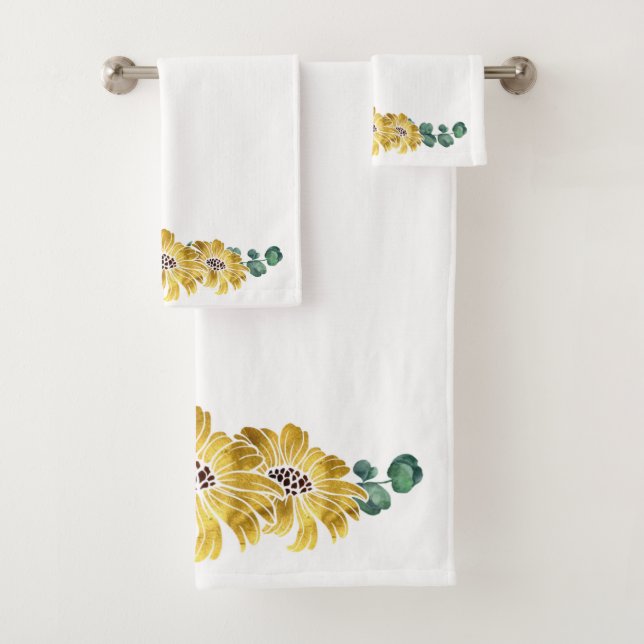 Elegantes Sonnenblume-Badezimmer-Tuch-Set Badhandtuch Set (Insitu)