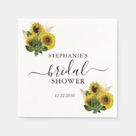 Elegantes Sonnenblumen Blumengebirge Brautparty Serviette