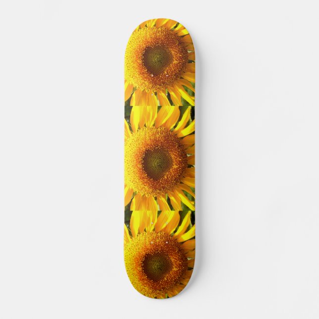 Elegantes Sonnenblumen-Foto Skateboard (Vorderseite)