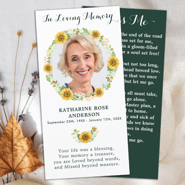 Elegantes Sonnenblumengedenkmal Foto Beerdigung Ge (Von Creator hochgeladen)