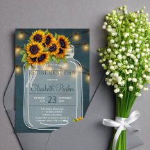 Elegantes Sonnenblumenmason Jar Marine Ruhestand P