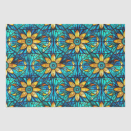 Elegantes Sonnenblumenmuster Imitat gestanztes Gla Seidenpapier