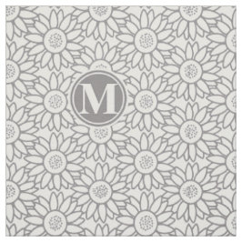 Elegantes Sonnenblumenmuster Mit Monogramm Stoff