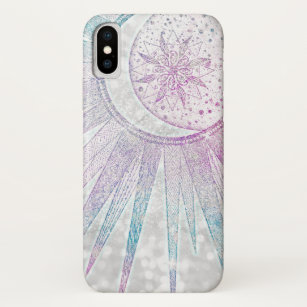 Elegantes Sonnenmond Mandala Silver Design Case-Mate iPhone Hülle