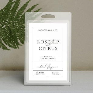 Elegantes Soy Wax Candle Modern Rectangle Label Lebensmitteletikett