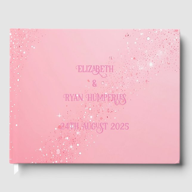 Elegantes Sparkle Design für Hochzeiten und Einlad Gästebuch (Vorderseite)