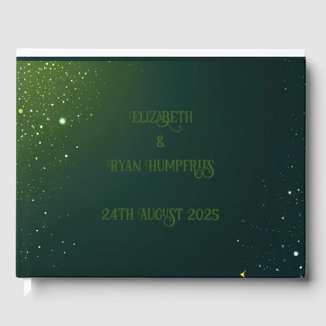 Elegantes Sparkle Design für Hochzeiten und Einlad Gästebuch (Vorderseite)