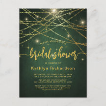 Elegantes Sparkling Gold String Lights Brautparty