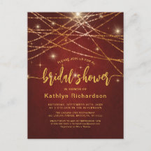 Elegantes Sparkling Gold String Lights Brautparty